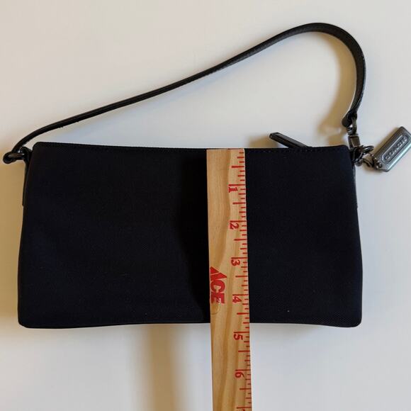 Vintage Coach Black Nylon Mini Shoulder Clutch Bag Removable Strap EUC Evening - Picture 13 of 13